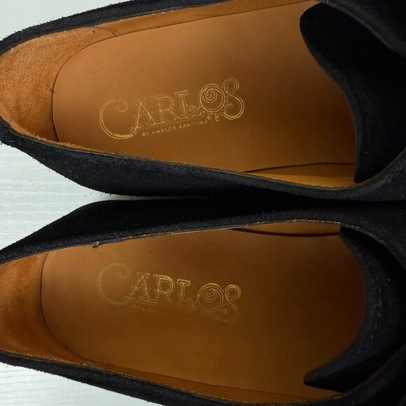 Like New Carlos Santos Black Suede Single Buckle Strap Loafer main image 8